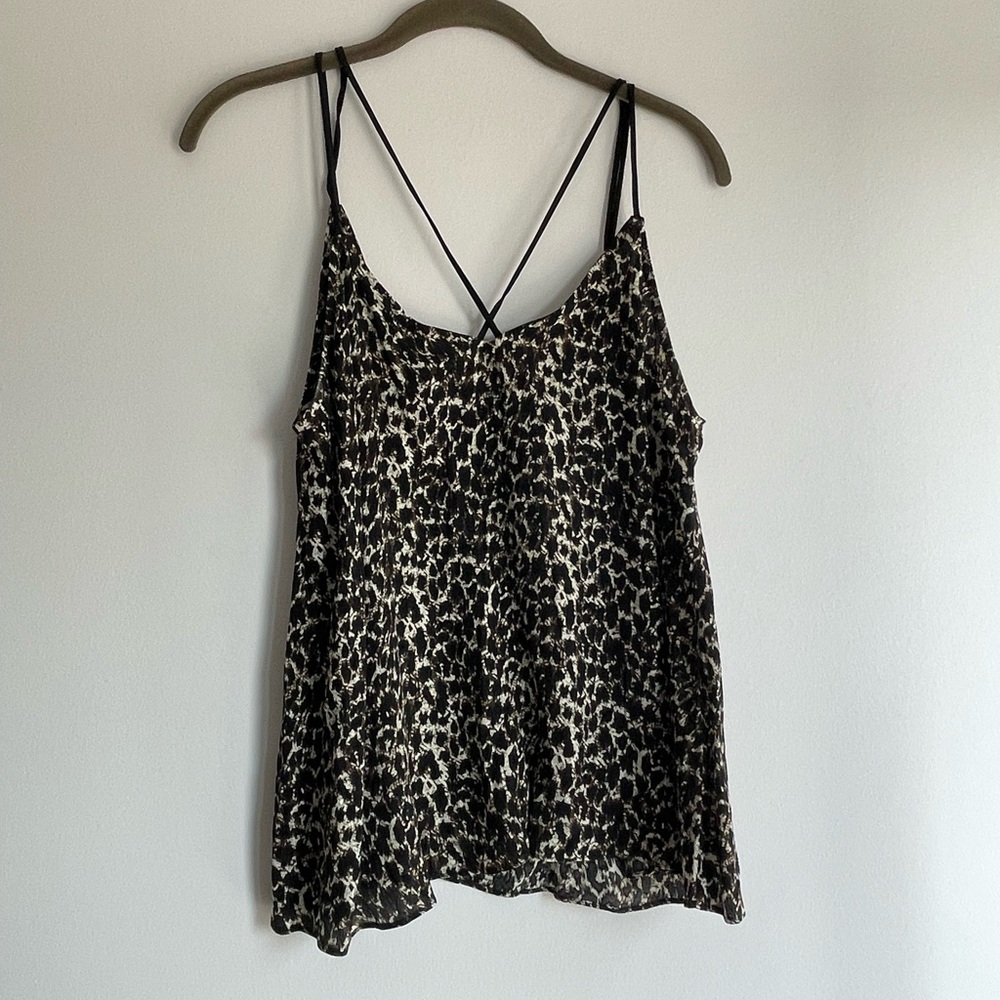 NWT Eight Sixty Animal Print Leopard Strappy Top in Size: L